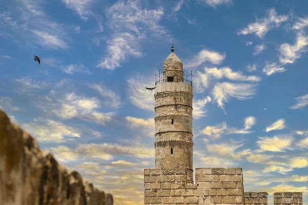 Tower of David at the beginning of sunset