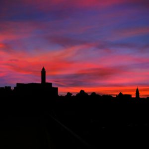 Silhouette of the city walls
