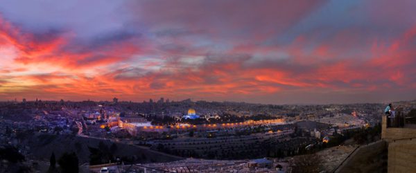 Panorama of the Temple Mount at sunset