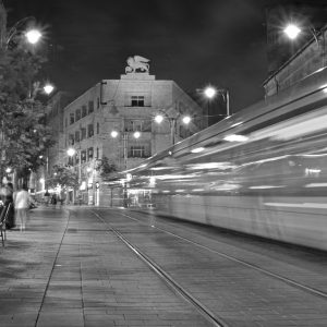 Fast passing tram lights
