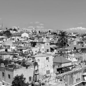 Jerusalén la ciudad vieja en blanco y negro