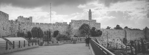 Tower of David black and white